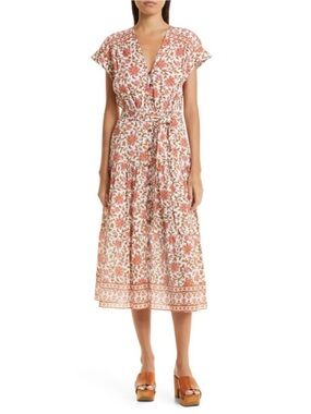 Veronica Beard Tiered Lexington floral midi dress 0